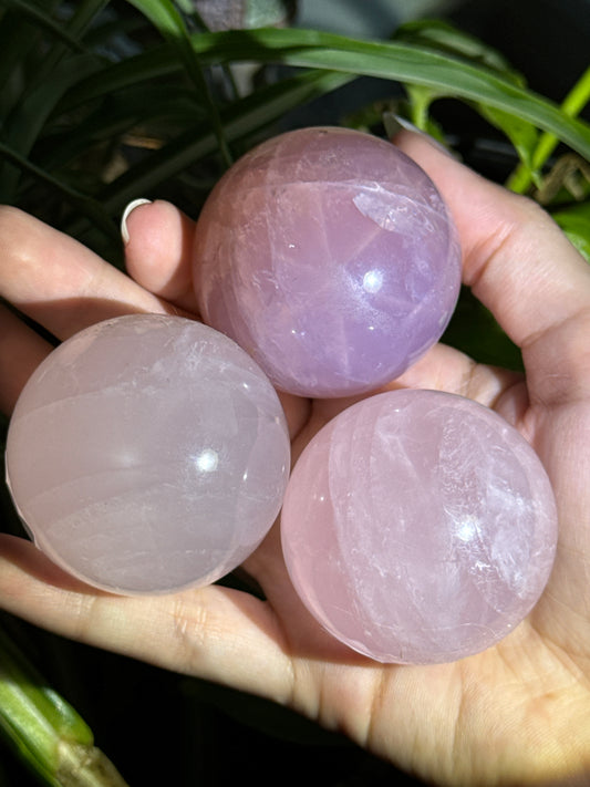 Star Flash Rose Quartz Sphere