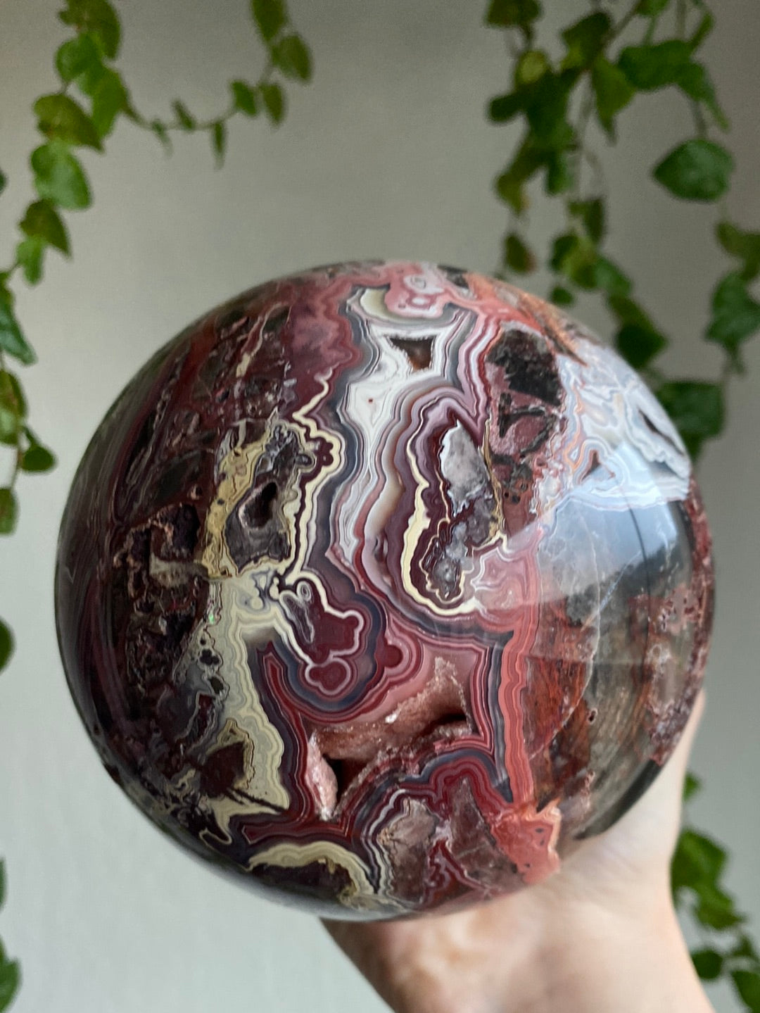 XL Mexican Orbicular Crazy Lace Agate Sphere (3lbs)