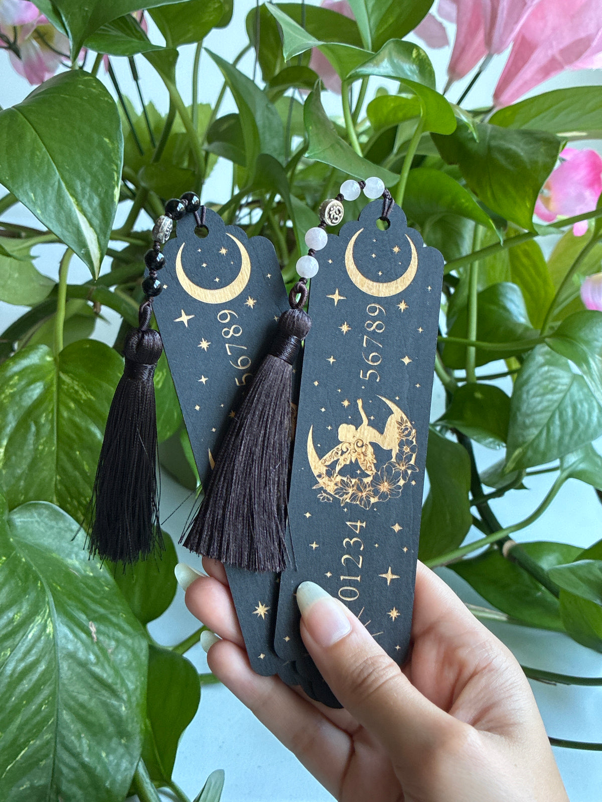Black Fairy Wood Bookmark | You Pick Material
