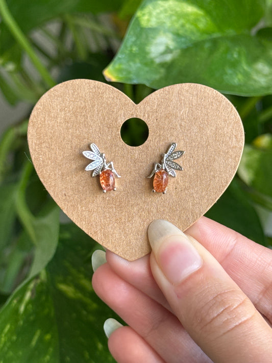 Sunstone Fairy Stud Earrings