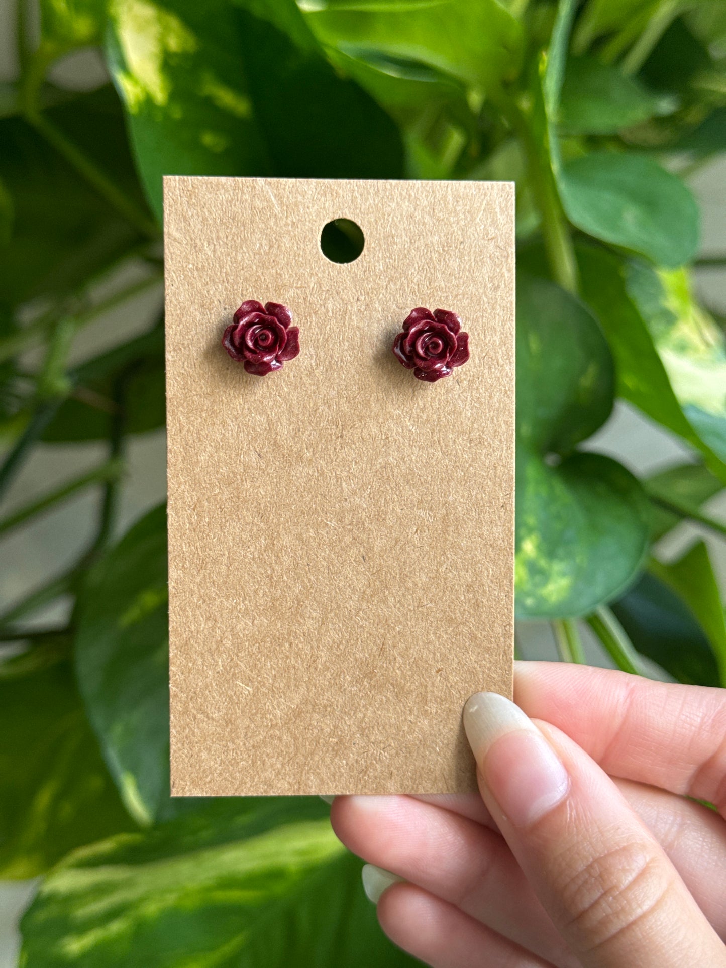 Cinnabar Rose Earrings