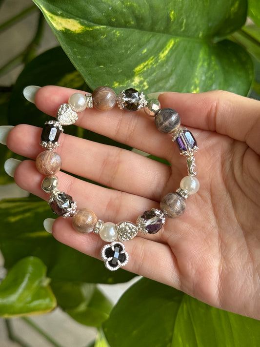 Black Moonstone & Pearl Bracelet