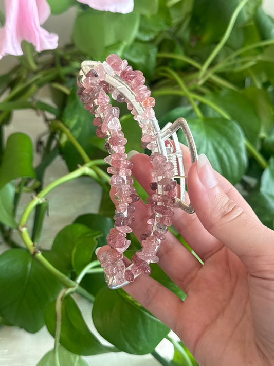 Strawberry Quartz Large Hair Claw Clip