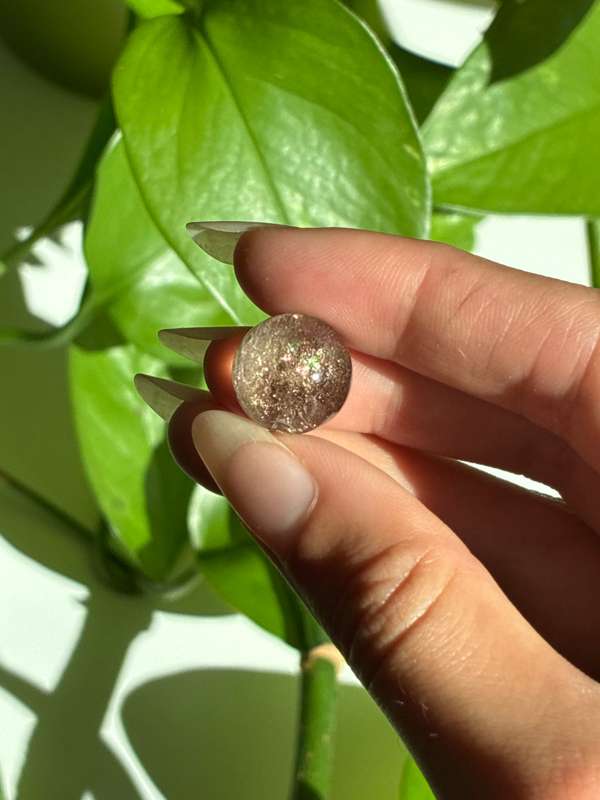 Rainbow Filled Smokey Quartz Mini Sphere