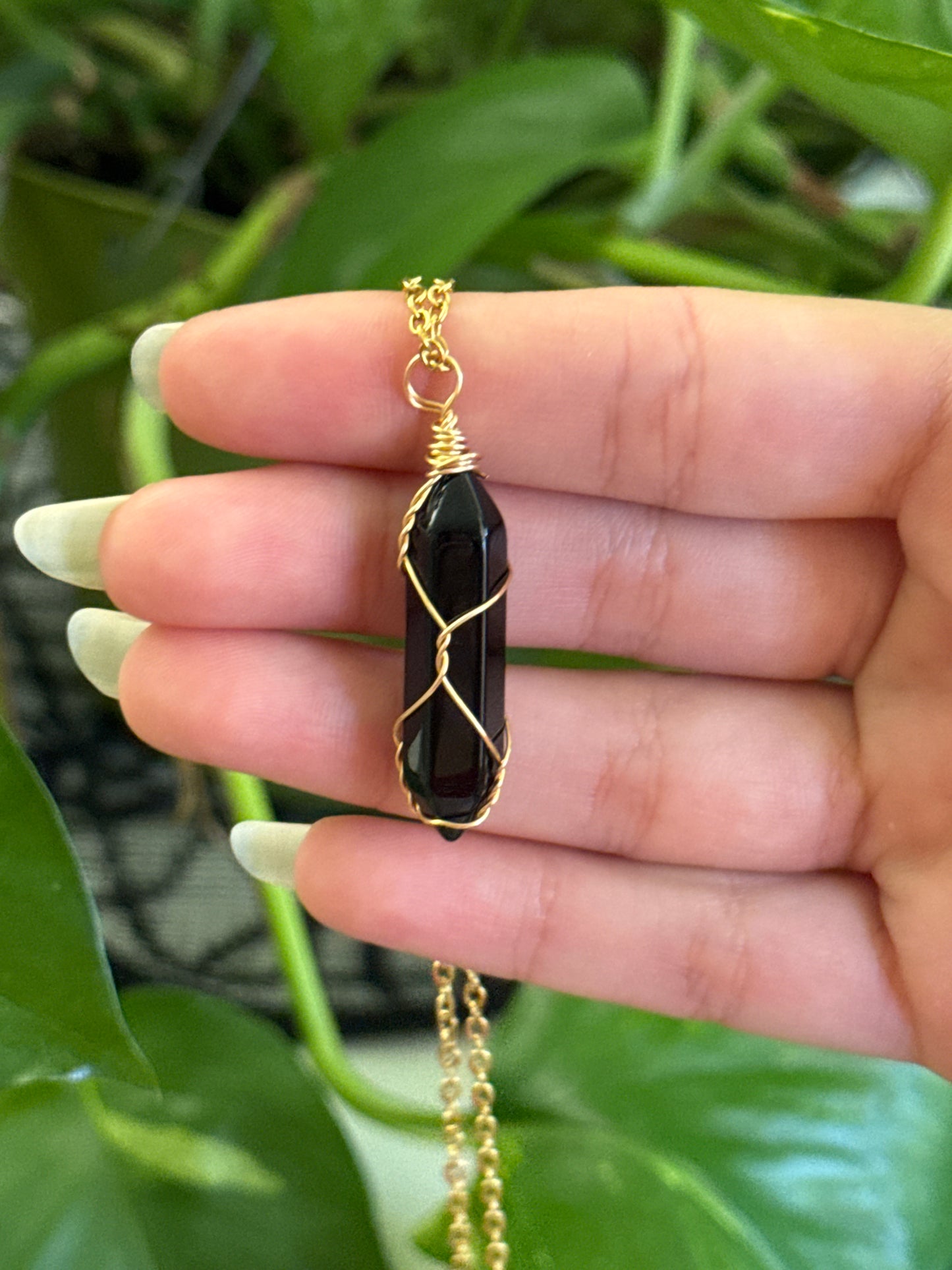 Obsidian Gold Necklace