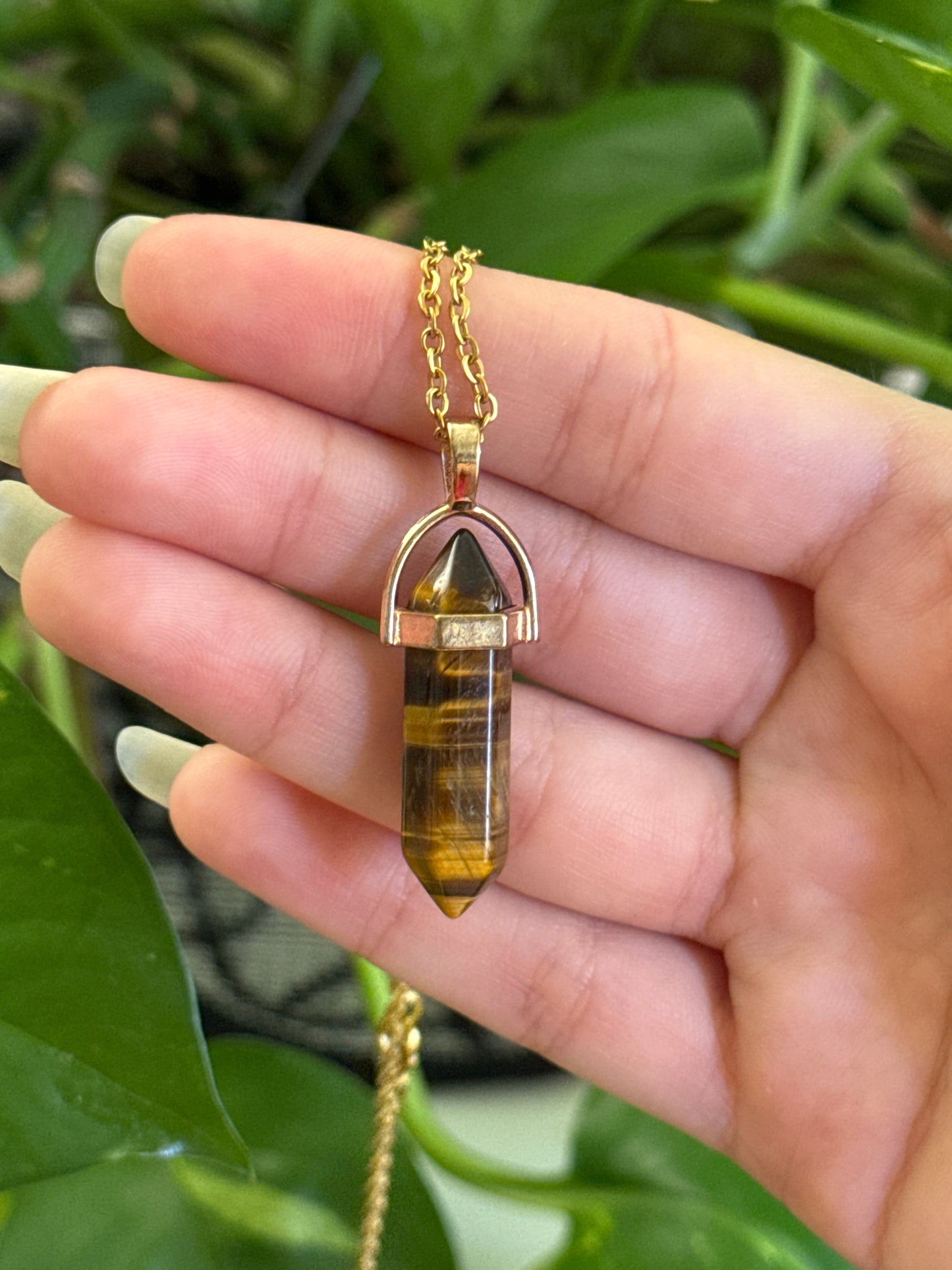Tigers Eye Point Necklace