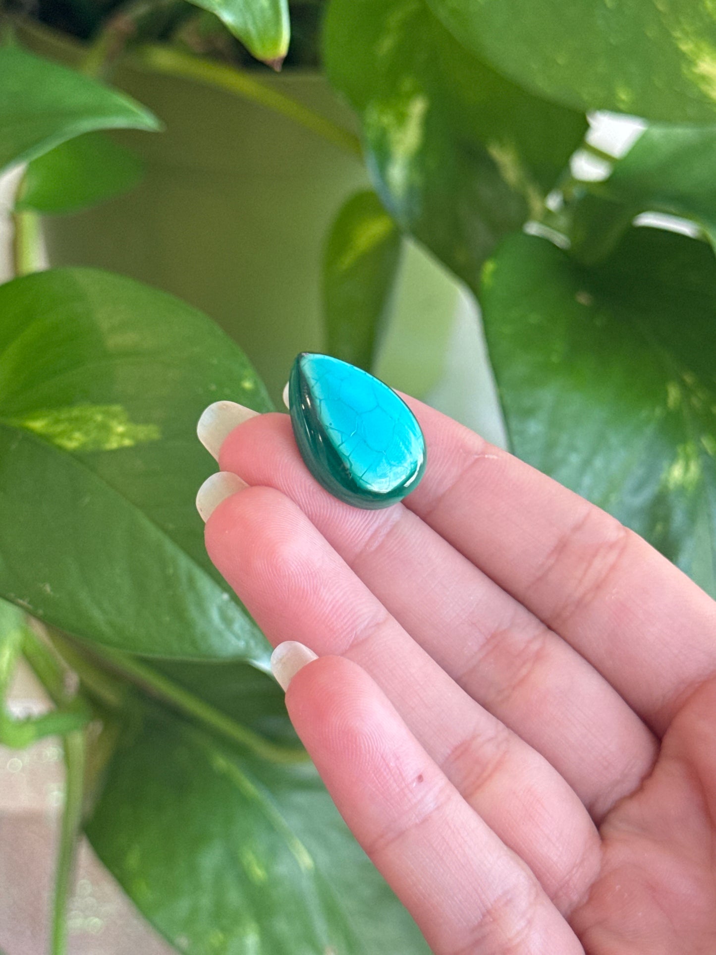 Unique High Grade Malachite & Chrysocolla Teardrop