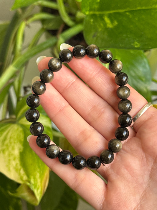 Gold Sheen Obsidian Bracelet