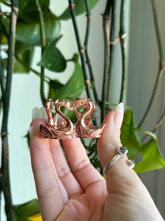 Swan Heart Rose Gold Stand