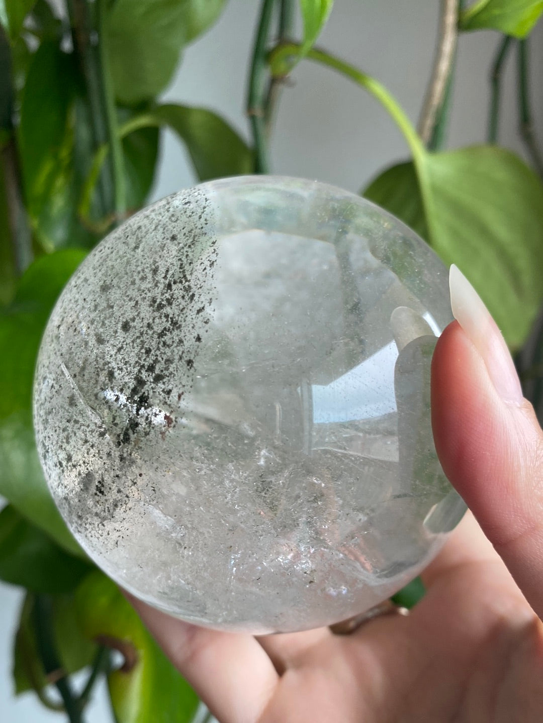 Large Garden Quartz Sphere with Rainbows