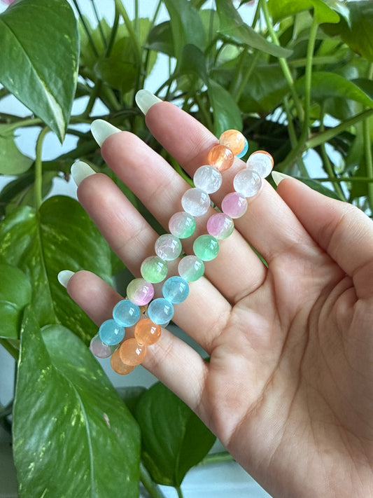 Multi Colored Selenite Bracelet