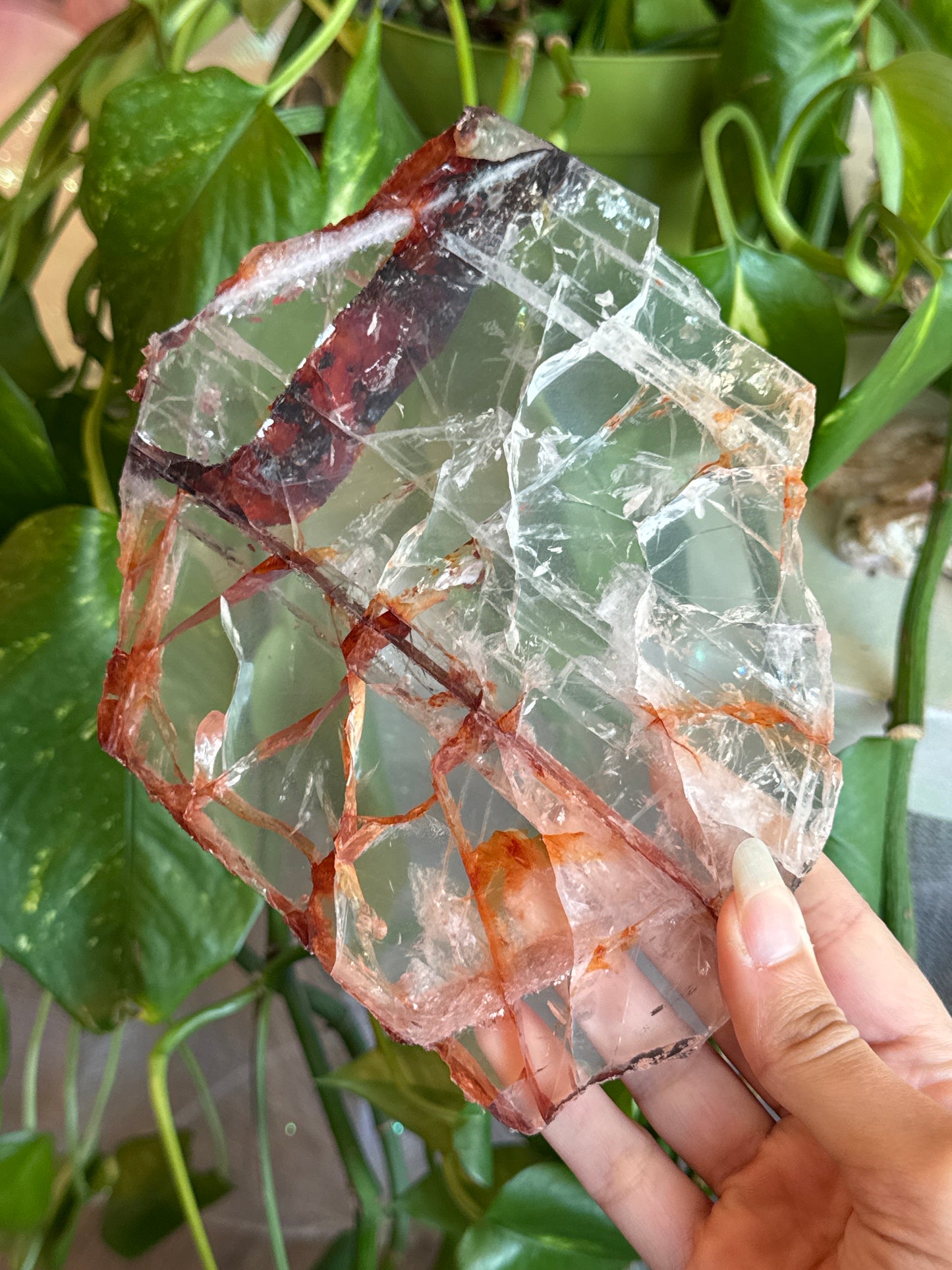 Large Super Clear Fire Quartz Slab