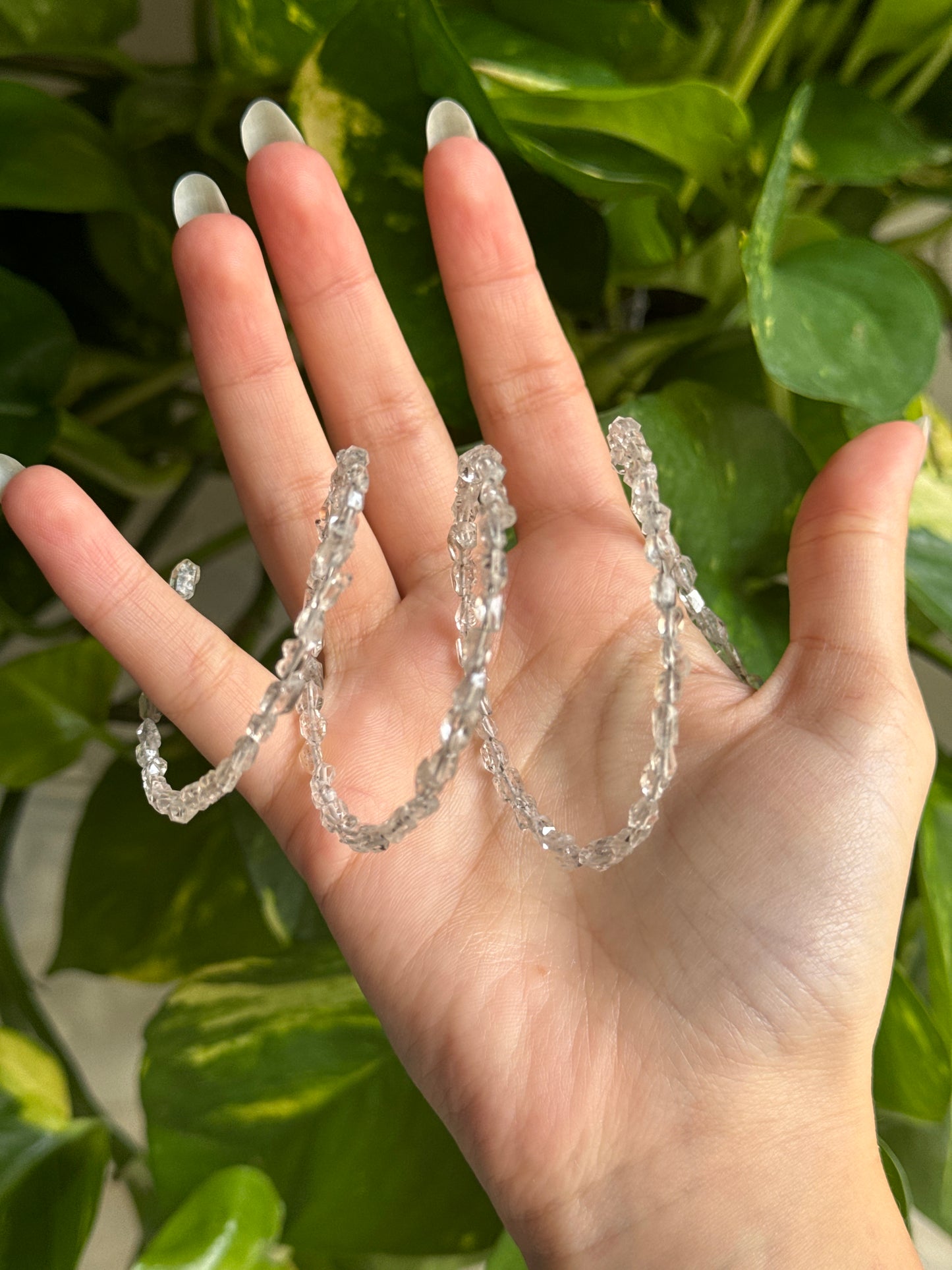 Herkimer Diamond Triple Stack Bangle Bracelet