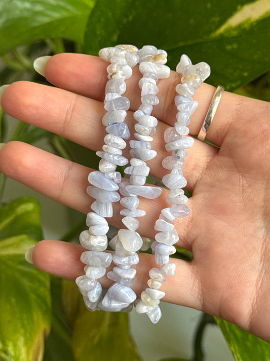 Blue Lace Agate Chip Bracelet