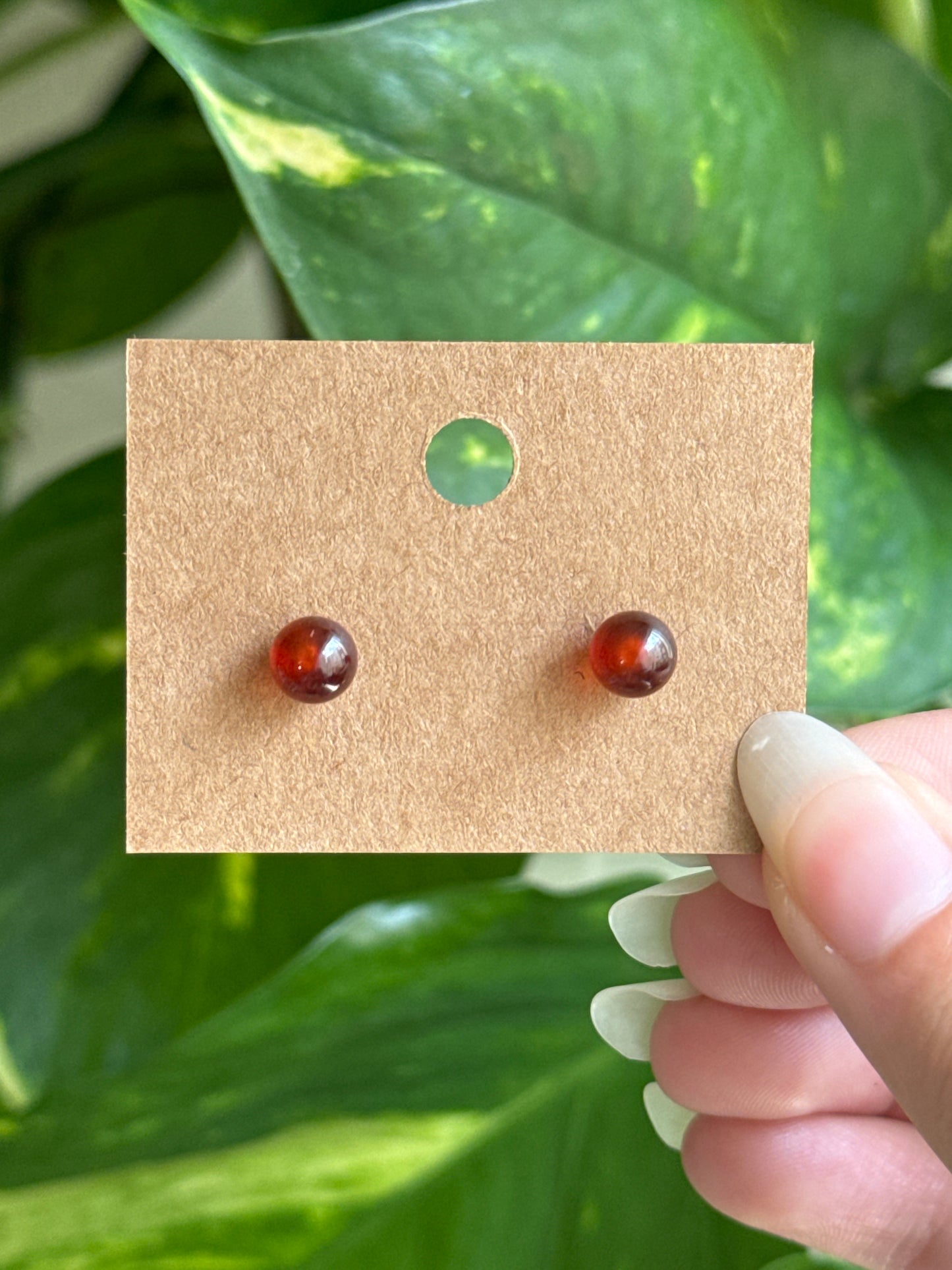 Garnet Stud Earrings