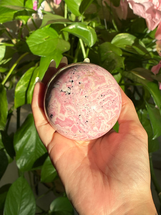 Large Bubblegum Rhodonite Sphere
