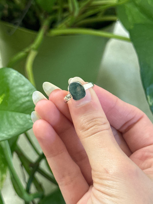 Emerald Sized 925 Sterling Silver Ring