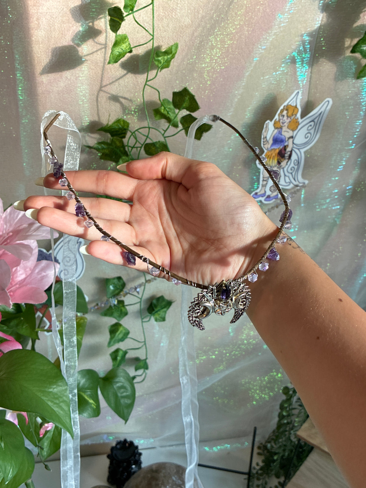 Amethyst Triple Moon Fairy Crown