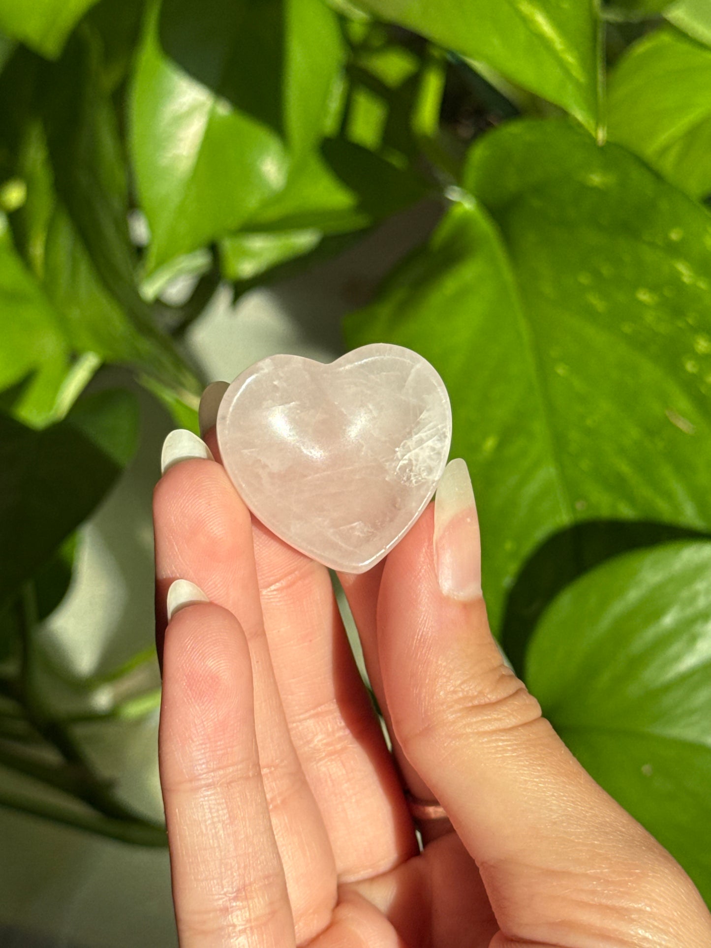 Rose Quartz Mini Bowl/Worry Stone Heart
