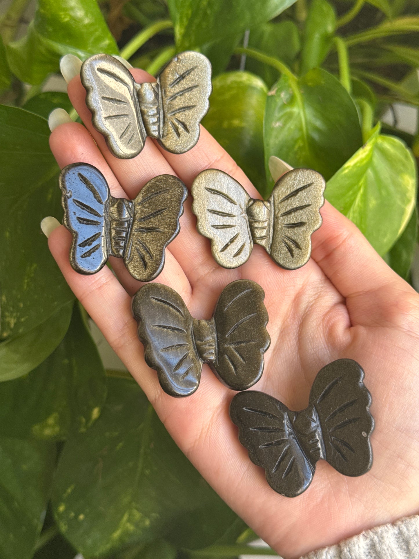 Gold Sheen Obsidian Butterfly