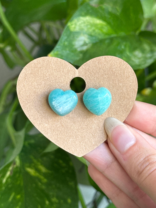 Amazonite Heart Earrings