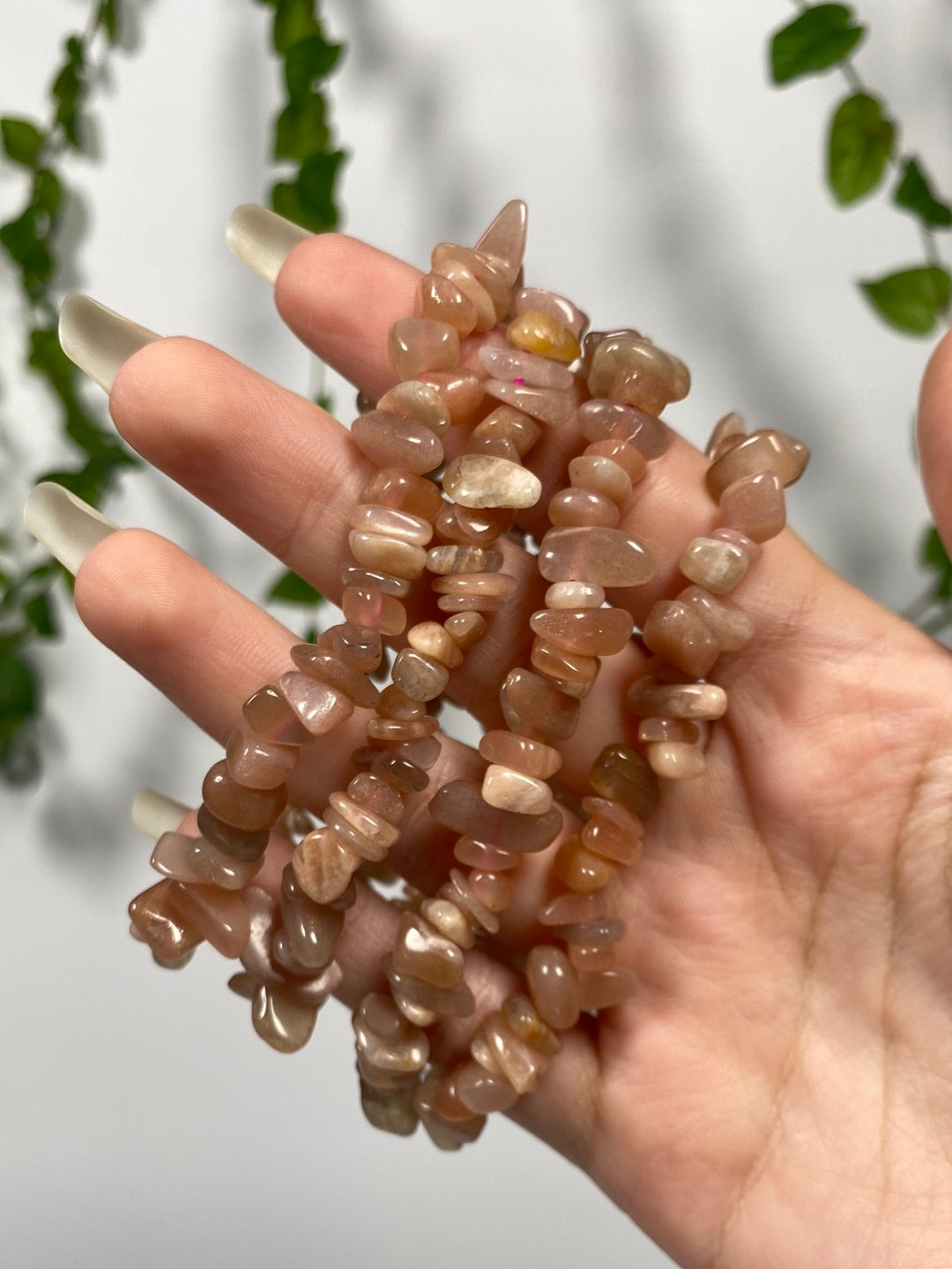 Peach Moonstone Chip Bracelet