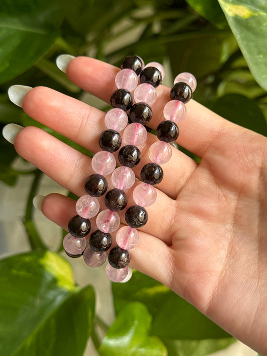 Rose Quartz & Garnet Bracelet