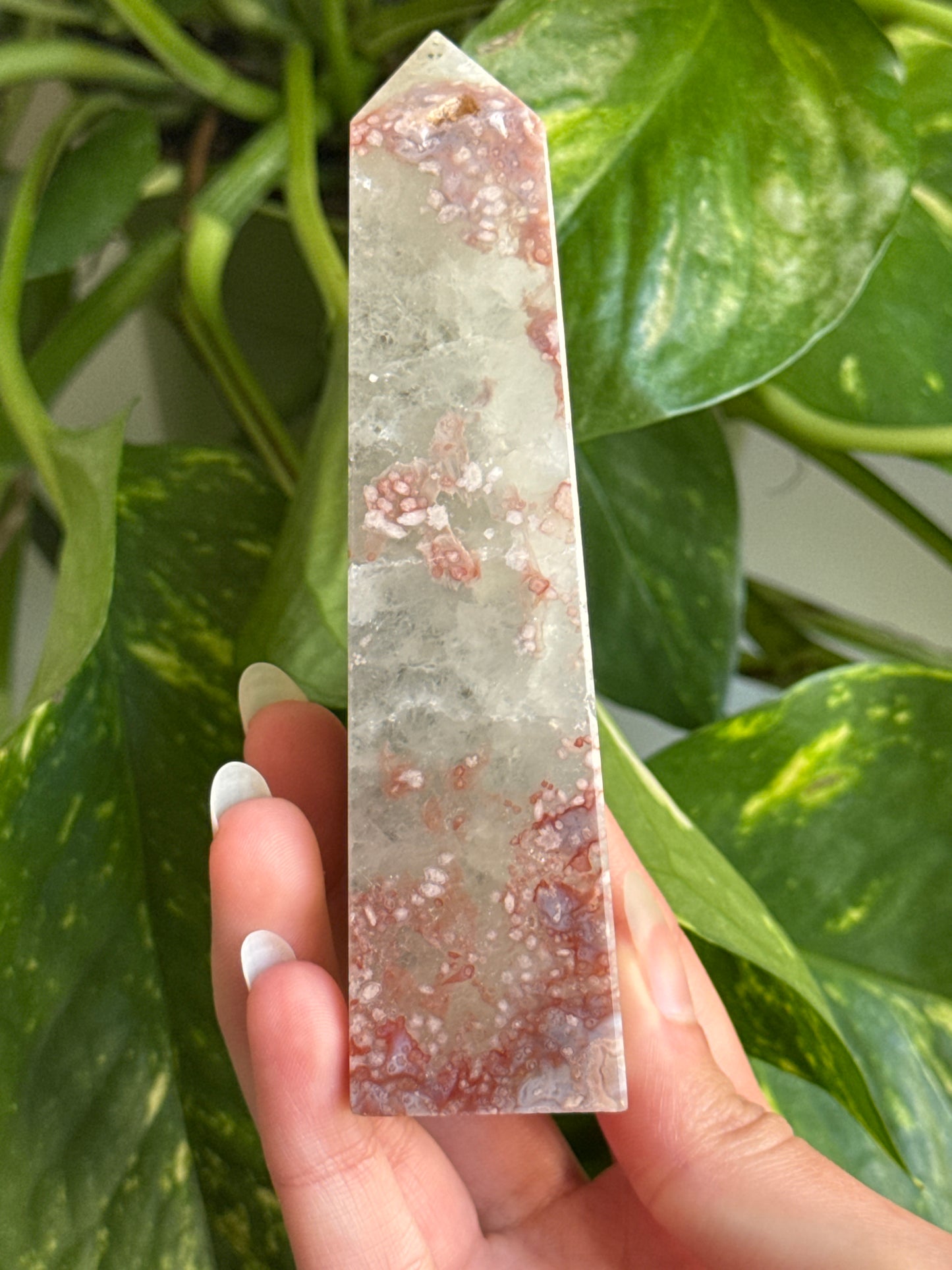 Druzy Prasiolite & Flower Agate Tower B