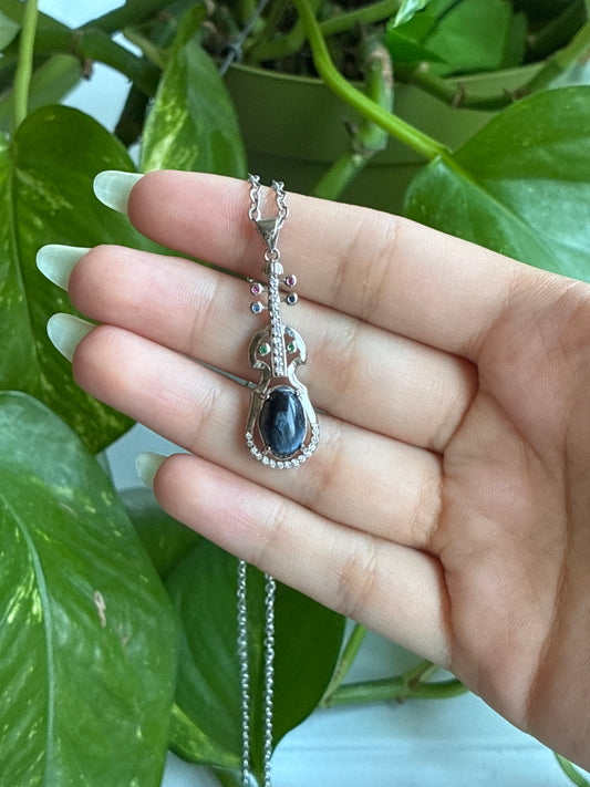 Pietersite Violin Necklace