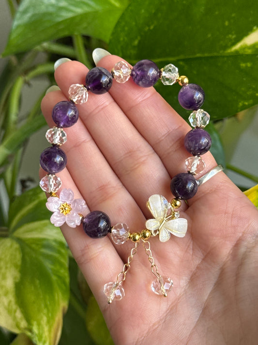 Amethyst Butterfly Bracelet