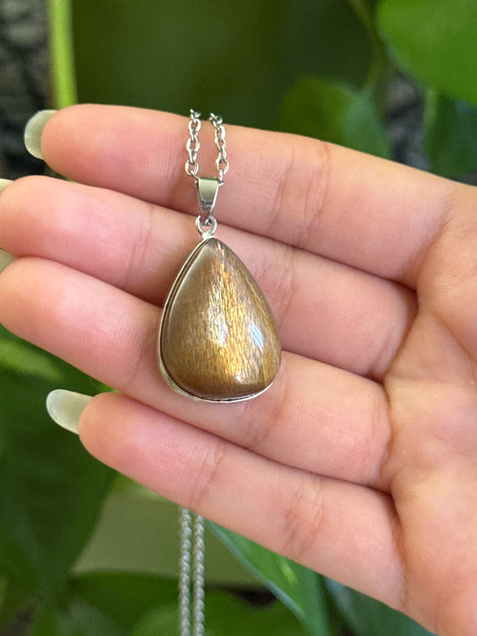 Cats Eye Sunstone Necklace