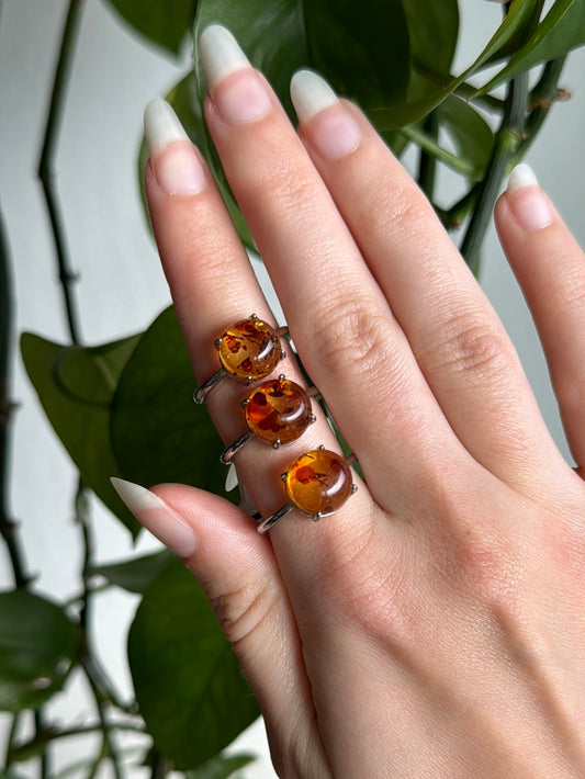 Amber Adjustable Ring