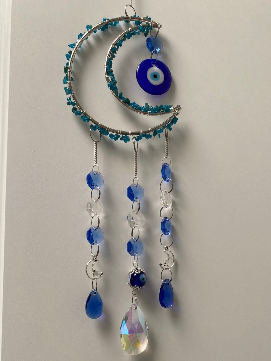 Blue Apatite Evil Eye Suncatcher