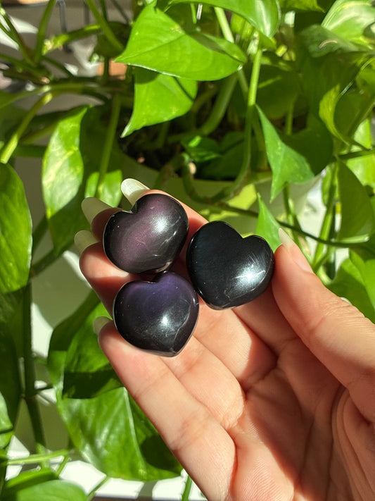 Rainbow Obsidian Heart