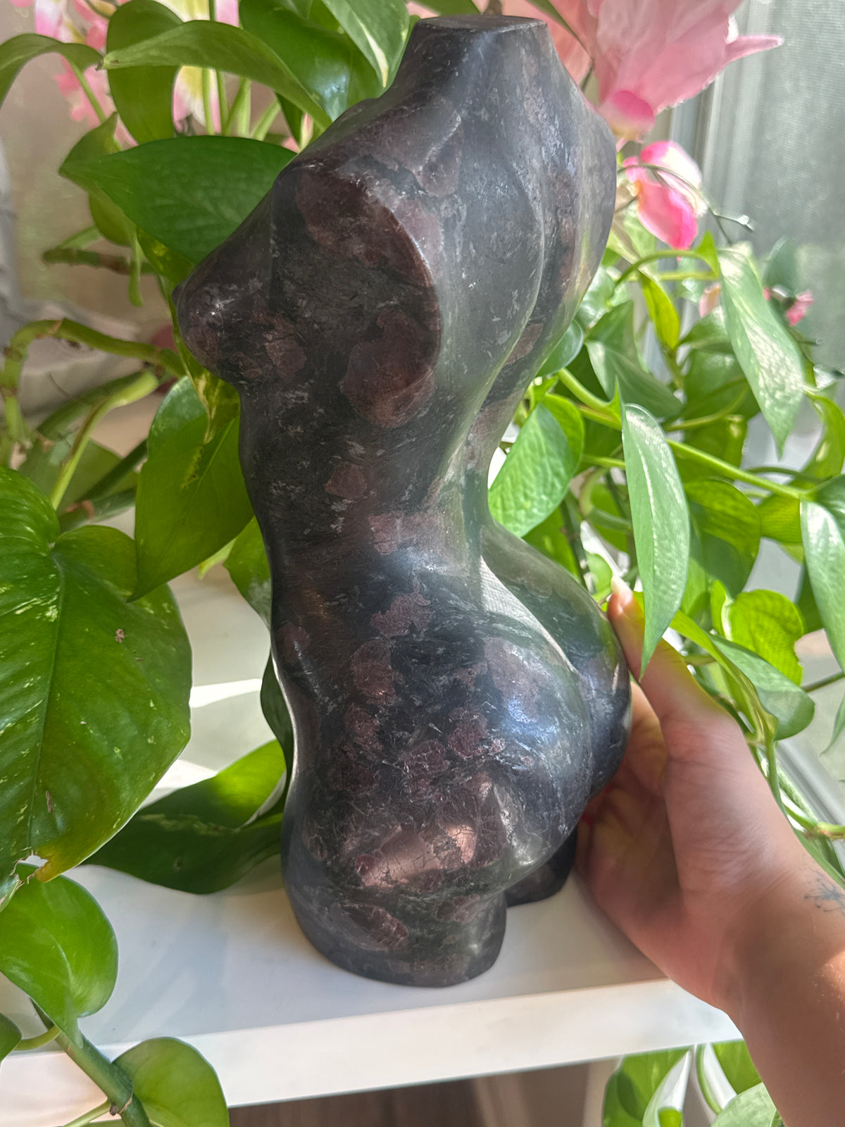 XL Statement Garnet in Black Tourmaline Goddess Body