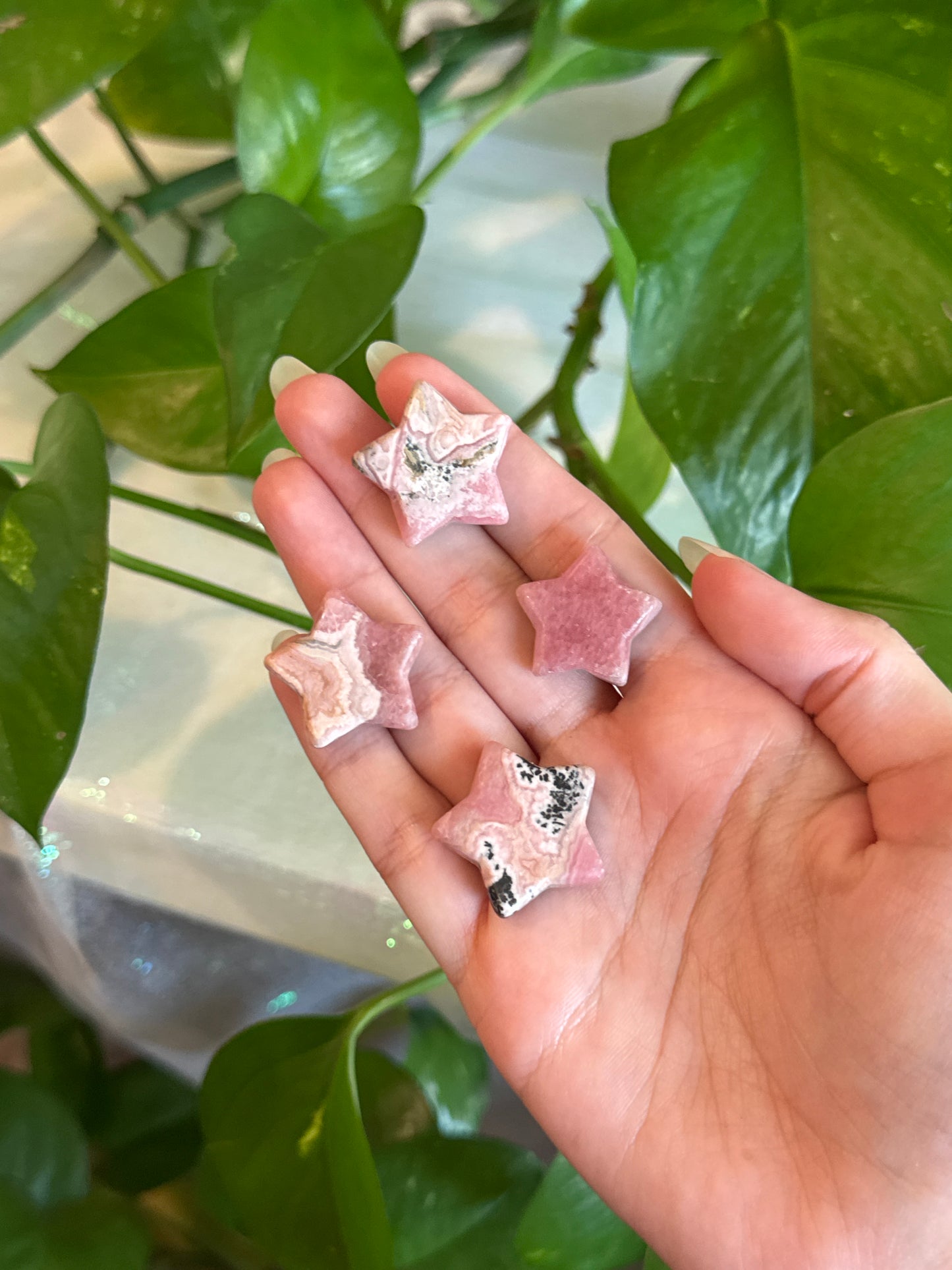 Rhodochrosite Star Carving