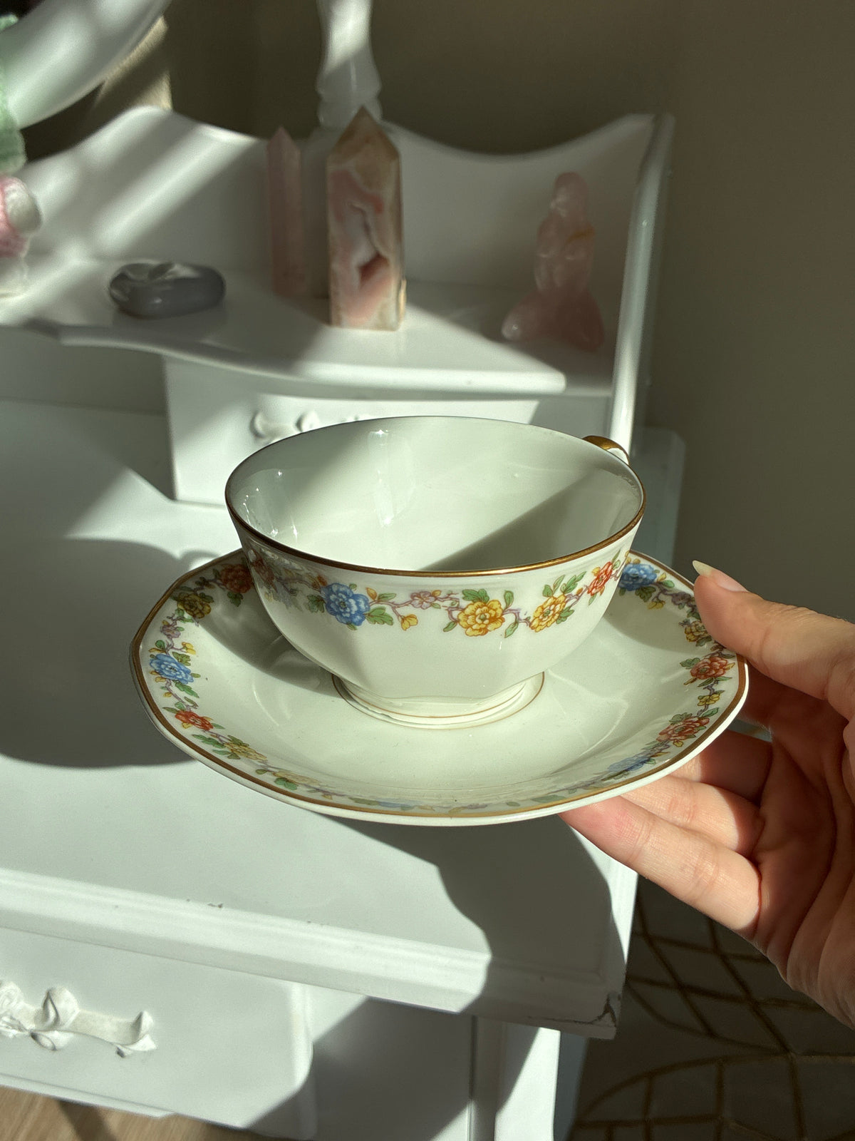Multi Colored Petunias Tea Set