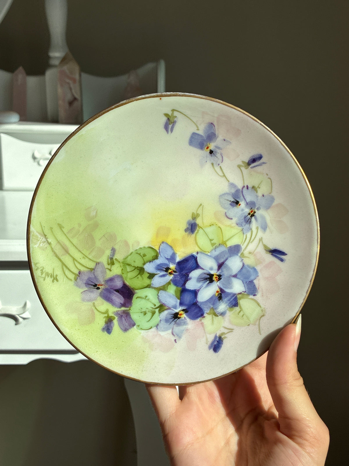 Poppies with Blue and Purple Daisy Plate