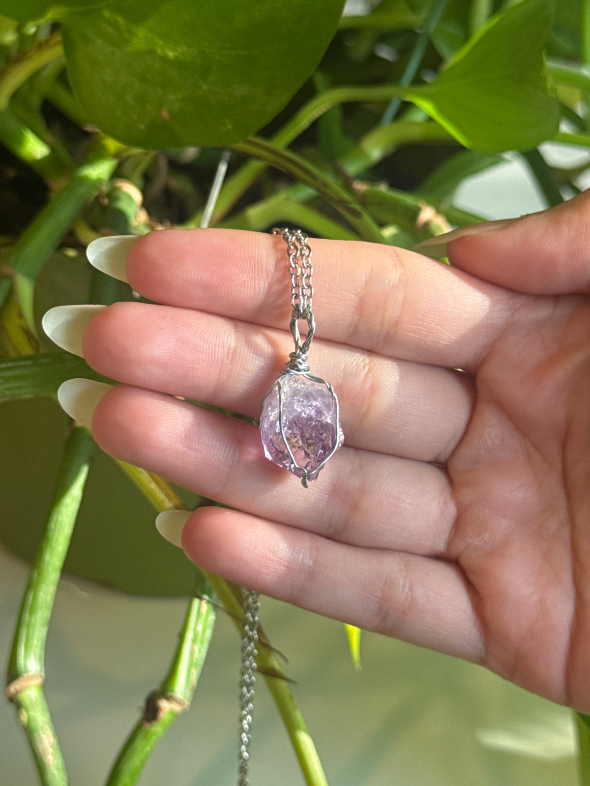 Amethyst Specimen Wire Wrapped Necklace