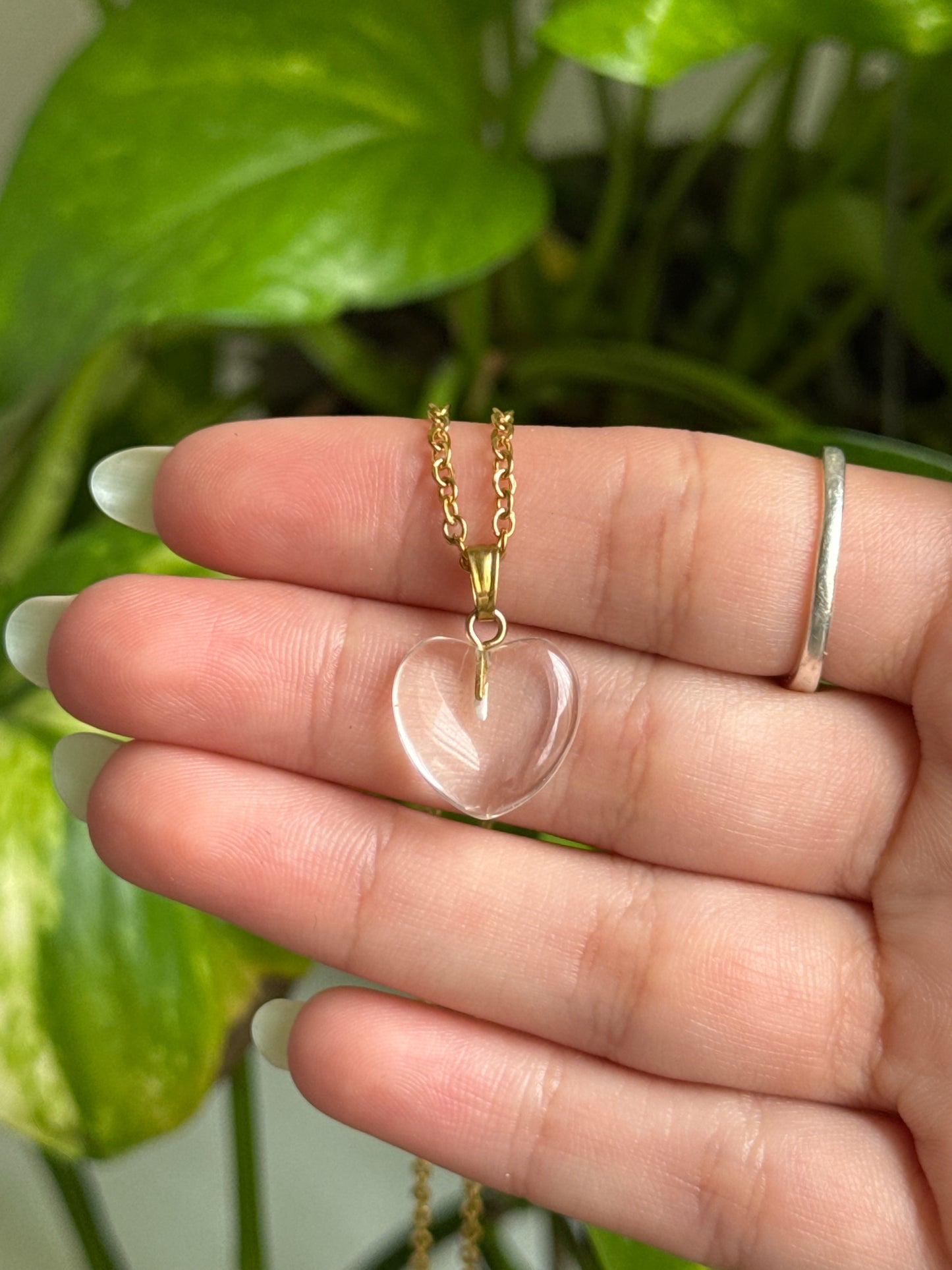 Clear Quartz Gold Necklace