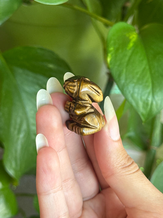 Tiger Eye Bunny Carving