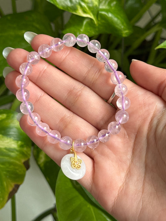 Lavender Amethyst & Jade Bracelet
