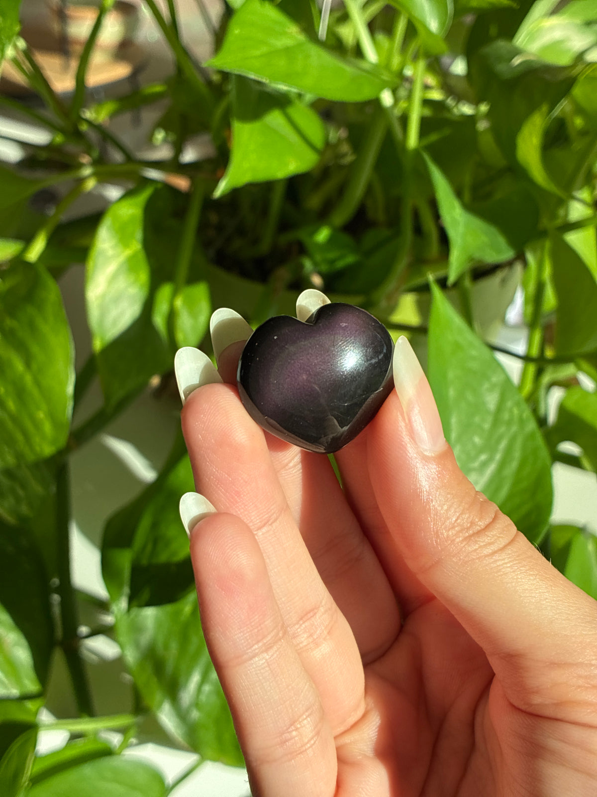 Rainbow Obsidian Heart