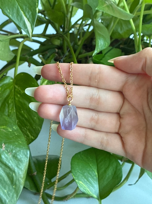 Purple Fluorite Gold Necklace