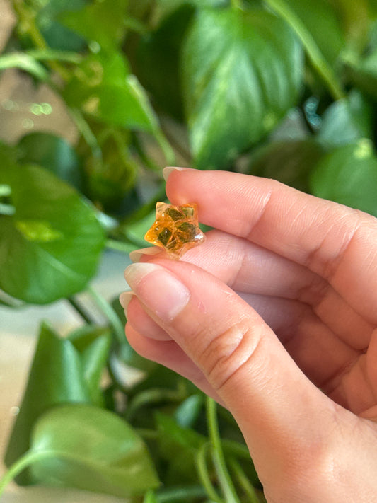 Golden Amethyst Mini Star Carving