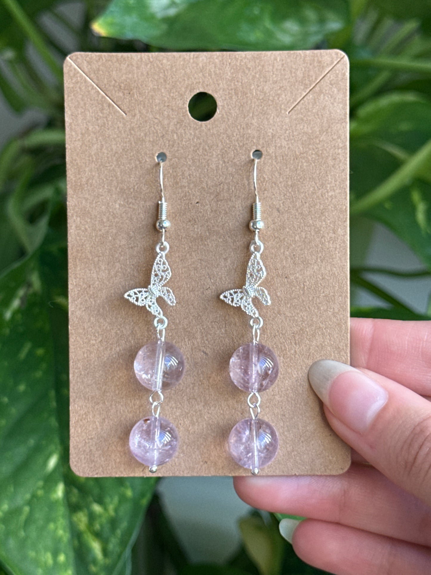 Amethyst Butterfly Earrings