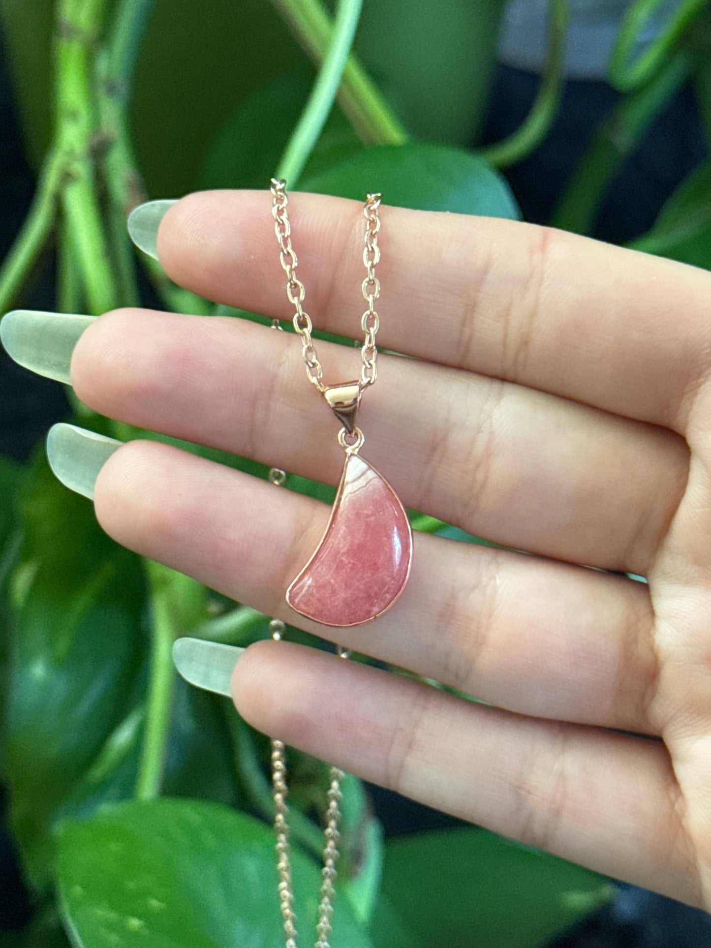 Moon Rhodochrosite Necklace