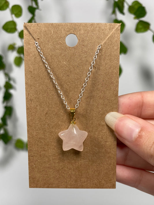 Rose Quartz Star Necklace