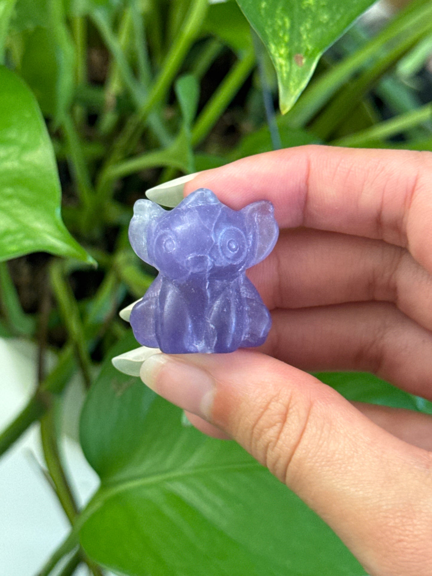 Purple Fluorite Stitch Carving