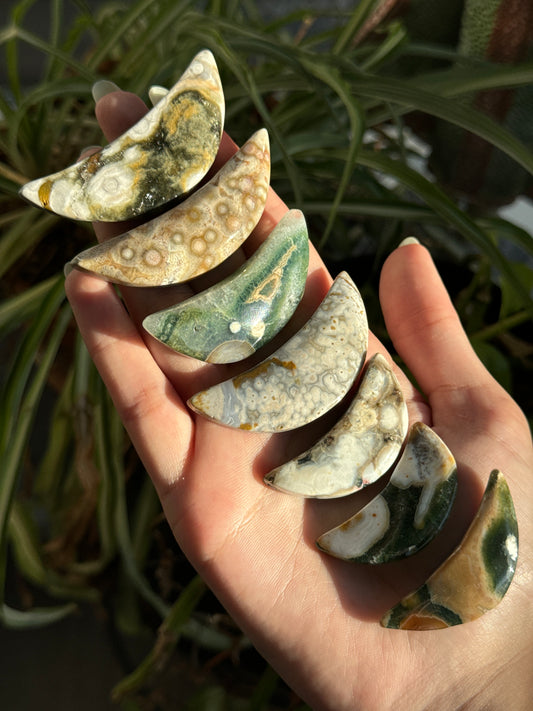 Sea Jasper Crescent Moon